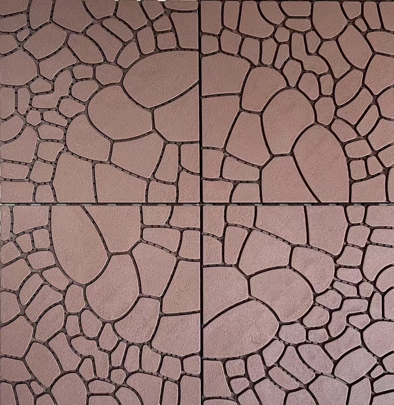 Stone texture 12" Patio Deck Tiles, DIY Module Interlocking Decking Tiles Floor Tile,Easy and Quick Installation Court Tiles for Porch Poolside Balcony Backyard 44pcs  Brown