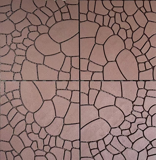 Stone texture 12" Patio Deck Tiles, DIY Module Interlocking Decking Tiles Floor Tile,Easy and Quick Installation Court Tiles for Porch Poolside Balcony Backyard 44pcs  Brown