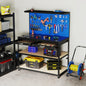48 x 24 Inch Workbench Work Table with 3 PCs Pegboard Drawer and Shelves-Navy
