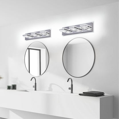 Chrome Vanity Light Fixtures 3 Lights Up and Down LED Modern Bathroom Vanity Lights Over Mirror Acrylic Bath Wall Lighting