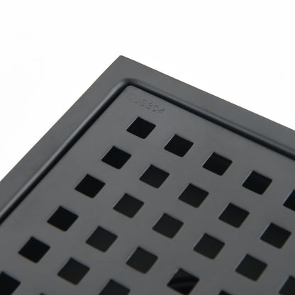6 Inch Square Shower Floor Drain  Square Shower Floor Drain with Flange,Pattern Grate Removable,Food-Grade SUS 304 Stainless Steel