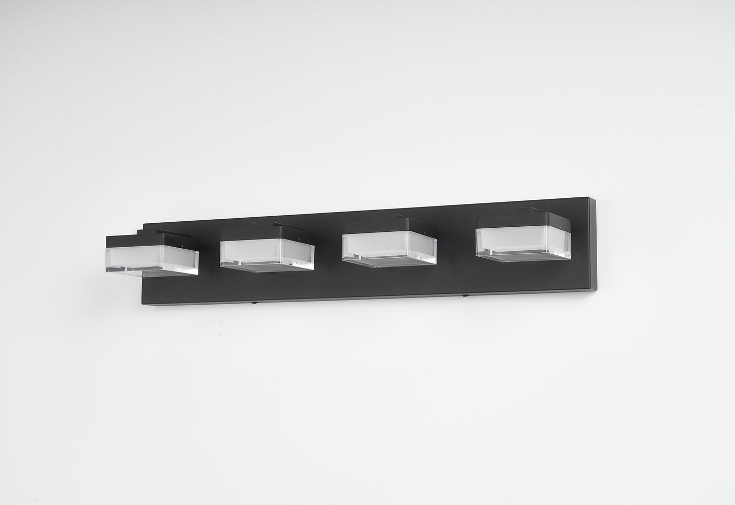 24.8'' 4-Light Dimmable LED Bathroom Vanity Light with Square Shades