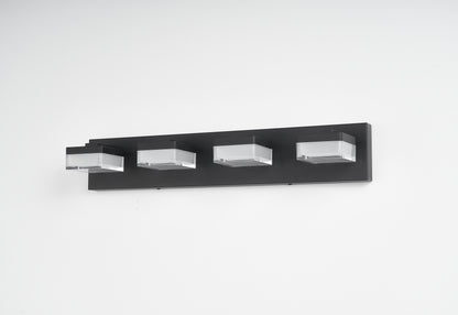 24.8'' 4-Light Dimmable LED Bathroom Vanity Light with Square Shades