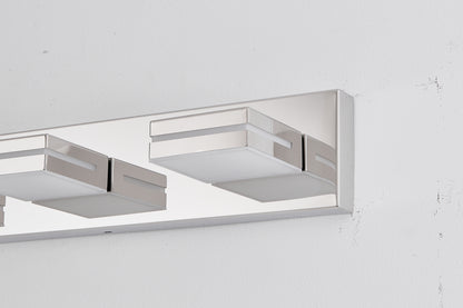 Modern Chrome LED Vanity Light, 3-Lights Wall Sconce for Bathroom and Mirror, Sleek Minimalist Design, Energy-Efficient, Easy to Install
