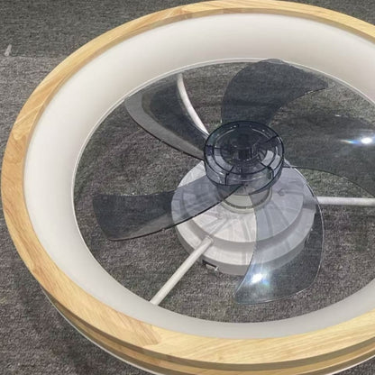 20 Inchs Ceiling Fans with Lights and Remote Low Profile Flush Mount Ceiling Fan with Light,3000-6000K LED Fan Lighting 6 Speed Reversible Quiet Wooden Small Fans and Light for Bedroom Kitchen