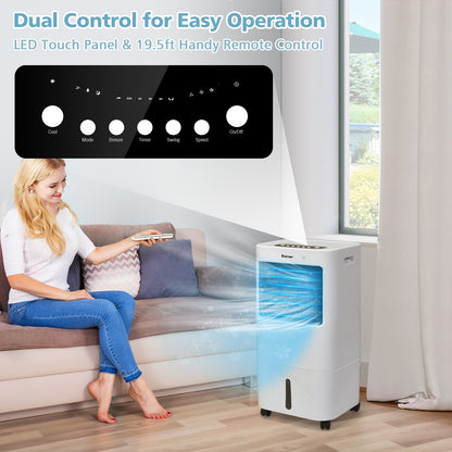 Evaporative Portable Air Cooler Fan w/ Remote Control-White