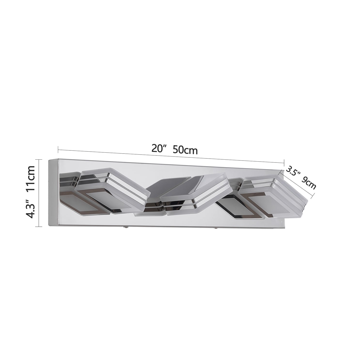 Chrome Vanity Light Fixtures 3 Lights Up and Down LED Modern Bathroom Vanity Lights Over Mirror Acrylic Bath Wall Lighting