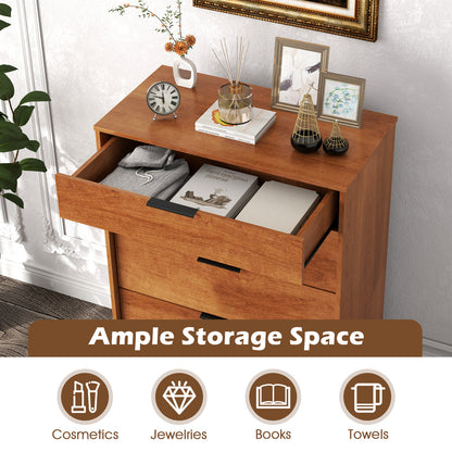 5-Drawer Dresser with Interlock System for Bedroom Living Room-Cherry