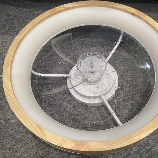 20 Inchs Low Profile Ceiling Fans with Lights and Remote Flush Mount Wooden Ceiling Fan and Light,3000-6000K Dimmable LED Fan Lighting Timing 6 Speeds Reversible Small Fans Light for Bedroom