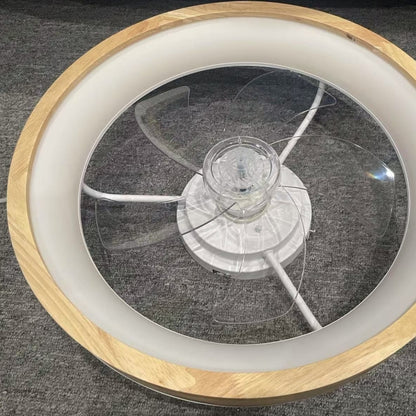 20 Inchs Low Profile Ceiling Fans with Lights and Remote Flush Mount Wooden Ceiling Fan and Light,3000-6000K Dimmable LED Fan Lighting Timing 6 Speeds Reversible Small Fans Light for Bedroom