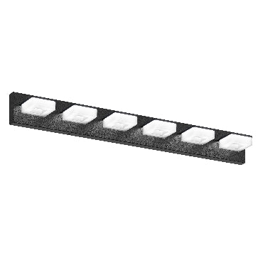 LED Modern Bathroom Vanity Light Fixtures (6-Light, 39-Inch), Matte Black Modern Acrylic Bathroom Wall Lighting Fixtures Over Mirror (Cool White 6000K)