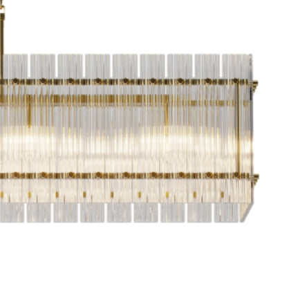 Modern Rectangular Crystal Glass Chandelier, 10-Lights Glod Chandelier Lighting Contemporary Pendant Ceiling Light Fixture for Dining Room Living Room Kitchen Island