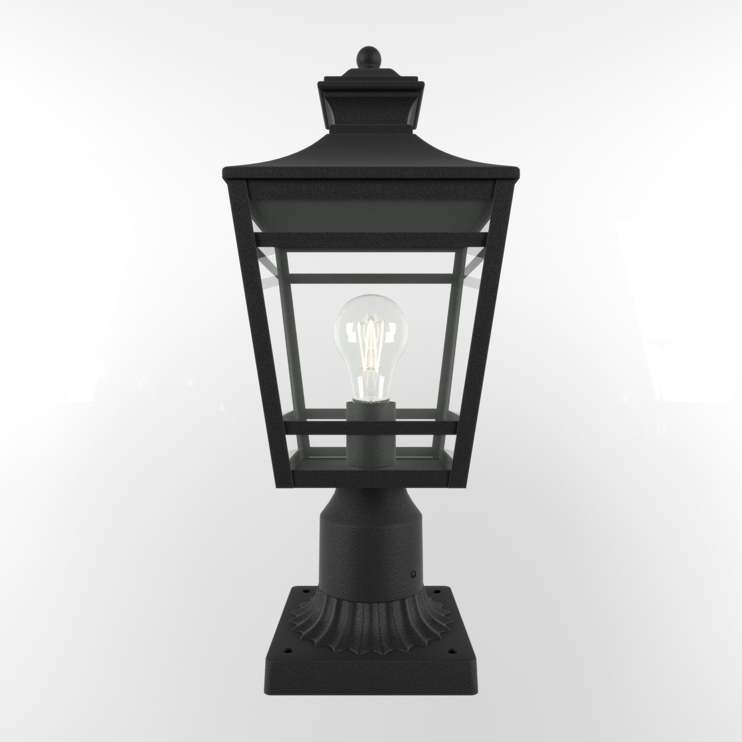 Large Outdoor Post Lights Lamp Post Light Fixture, 18.1inch Waterproof Aluminum Post Lamp with Clear Glass, Fence Post Deck Lighting for Garden, Patio, Pathway (2 pack)