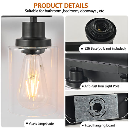 10 Light Bathroom Vanity Lights Over Mirror, 65.4inch Black Vanity Lights Fixtures Matte Black Modern Vanity Lights Black Bathroom Wall Lighting for Mirror Bedroom,Living Room