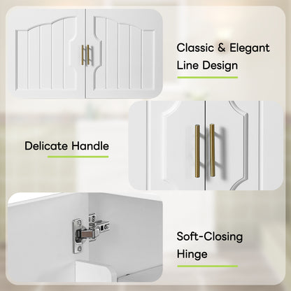 36" Luxurious Bathroom Vanity with Ceramic Sink, Bathroom Vanities Cabinet with 2 large Soft Closing Doors, Solid Wood Frame Bathroom Storage Cabinet