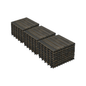 30 PCS Interlocking Deck Tiles Striped Pattern, 12" x 12" Dark Brown Square Acacia Hardwood Outdoor Flooring for Patio, Bancony, Pool Side