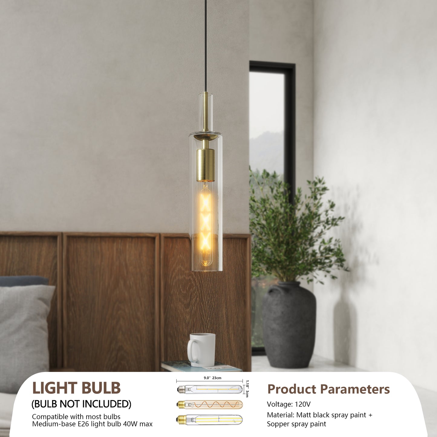 Gold Pendant Light Fixtures, 3 Pack Modern Pendant Lighting with Clear Striped Glass Shade, Hanging Pendant Lights Kitchen Island, Farmhouse Pendant Lighting for Dining Room Bedroom Bathroom