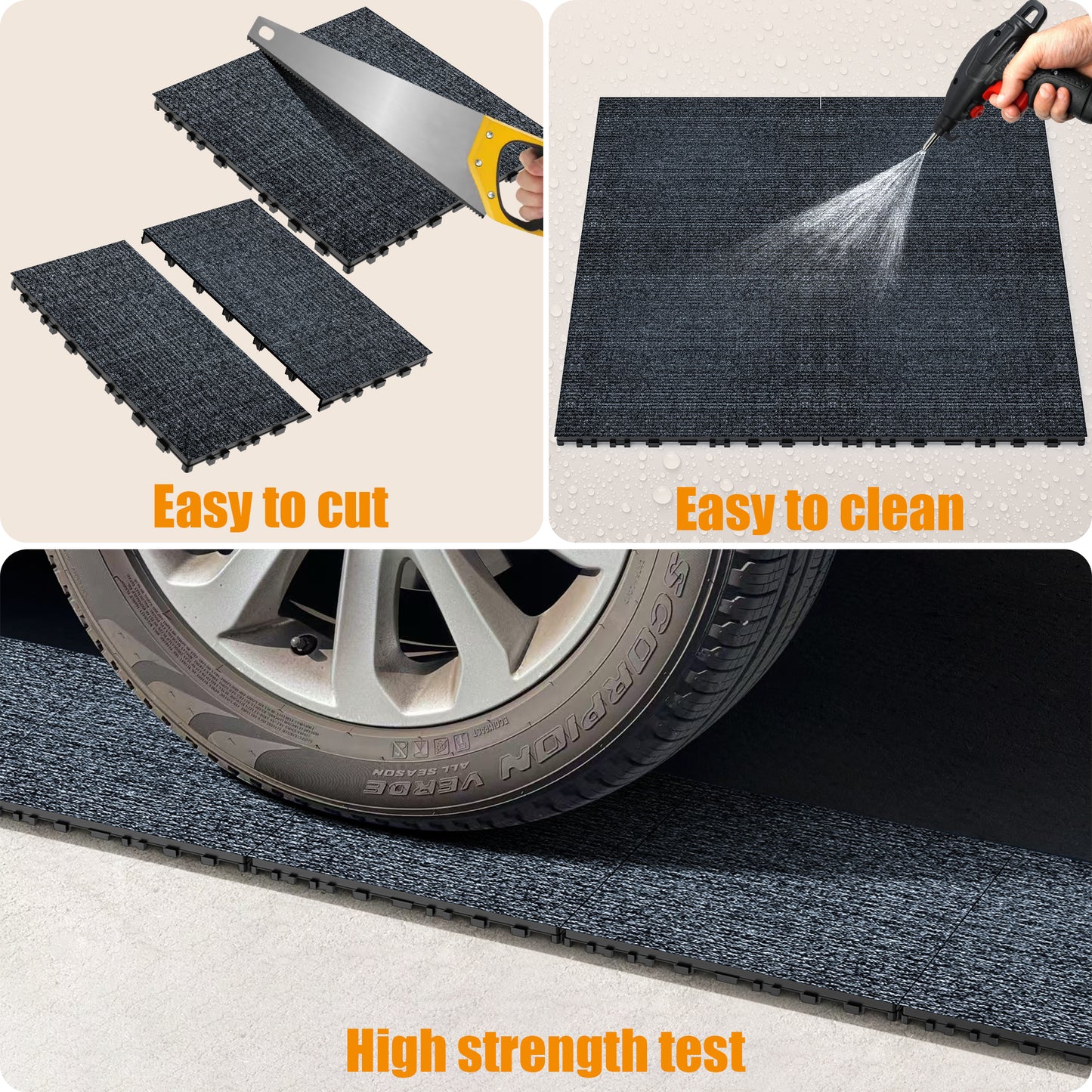 Carpet floor 12" Patio Deck Tiles, DIY Module Interlocking Decking Carpet,Easy and Quick Installation Court Tiles for Porch Poolside Balcony Backyard 36pcs