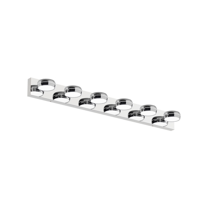 LED Vanity Lights 43in Bathroom Lights Fixtures over Mirror 6 Light LED Lighting Fixture for Bathroom 18W Mirror Lighting Fixture Modern Bath Light Bar Chrome Bath