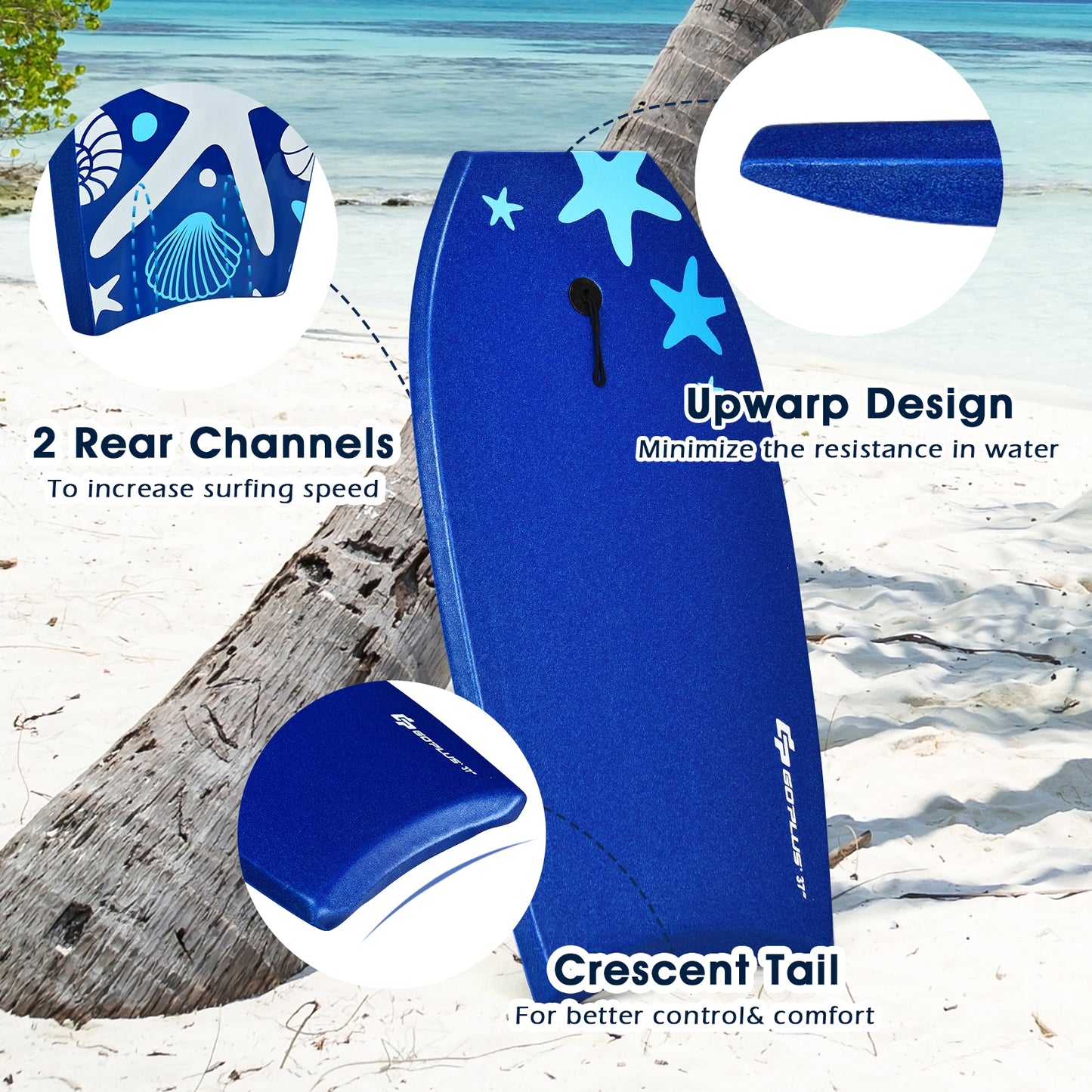 41 Inch Lightweight Super Portable Surfing Bodyboard-S