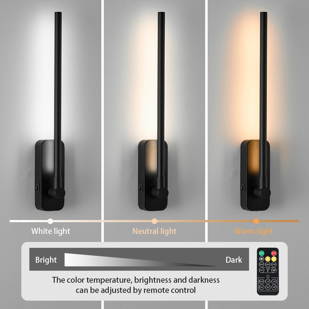 2-Pack Modern Wall Sconces with Dimmable 3-Color Lighting