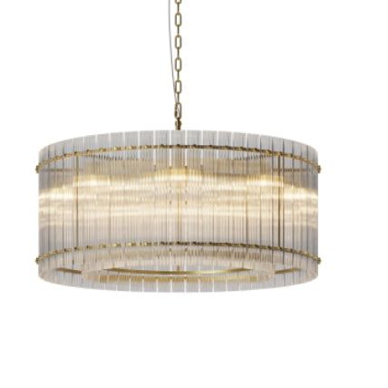 37" Modern Gold Round Chandelier,2-Tier 8-Light Water Ripple Crystal Glass Chandeliers,for Dining Room,Living Room,Bedroom,High Ceiling,Foyer Entryway,Luxury Chandelier