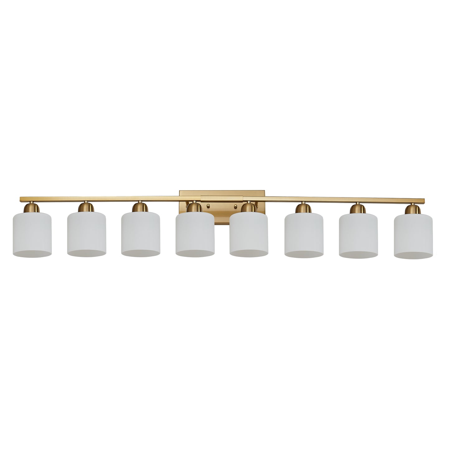 52inch Gold Bathroom Light Fixtures, Modern Bathroom Vanity Light with Milky White Glass Shade, Gold Wall Lamp Sconces for Mirror Bedroom, Living Room Hallway