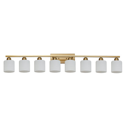 52inch Gold Bathroom Light Fixtures, Modern Bathroom Vanity Light with Milky White Glass Shade, Gold Wall Lamp Sconces for Mirror Bedroom, Living Room Hallway