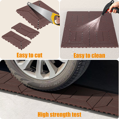 New 12 inch balcony deck tiles, DIY interlocking deck floor tiles, indoor and outdoor floor tiles, easy to install patio tiles, suitable for poolside balcony, backyard, 44 pieces  brown