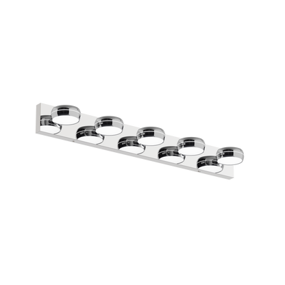 LED Vanity Lights 35in Bathroom Lights Fixtures over Mirror 5 Light LED Lighting Fixture for Bathroom 18W Mirror Lighting Fixture Modern Bath Light Bar Chrome Bath