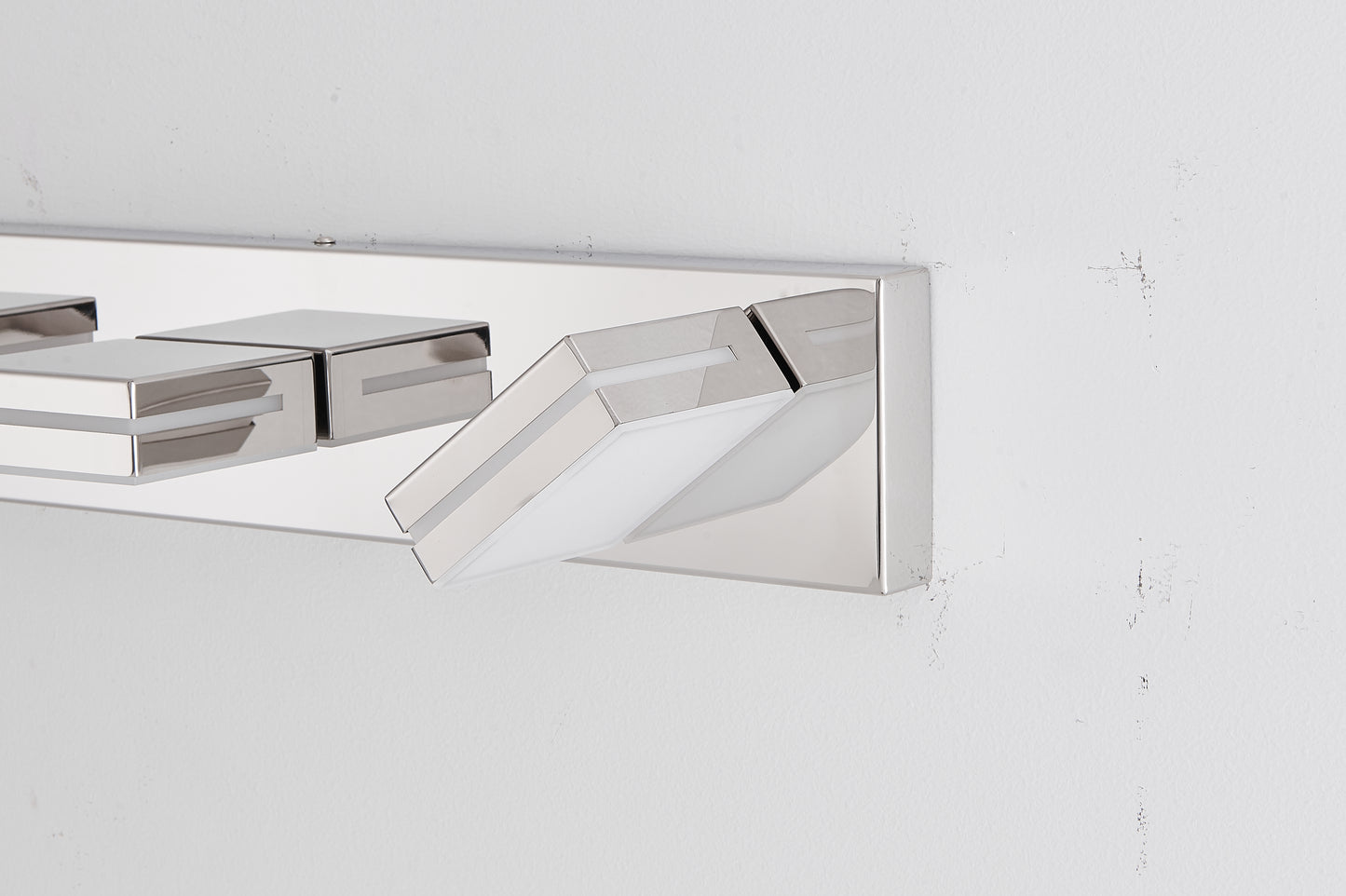 Modern Chrome LED Vanity Light, 4-Lights Wall Sconce for Bathroom and Mirror, Sleek Minimalist Design, Energy-Efficient, Easy to Install