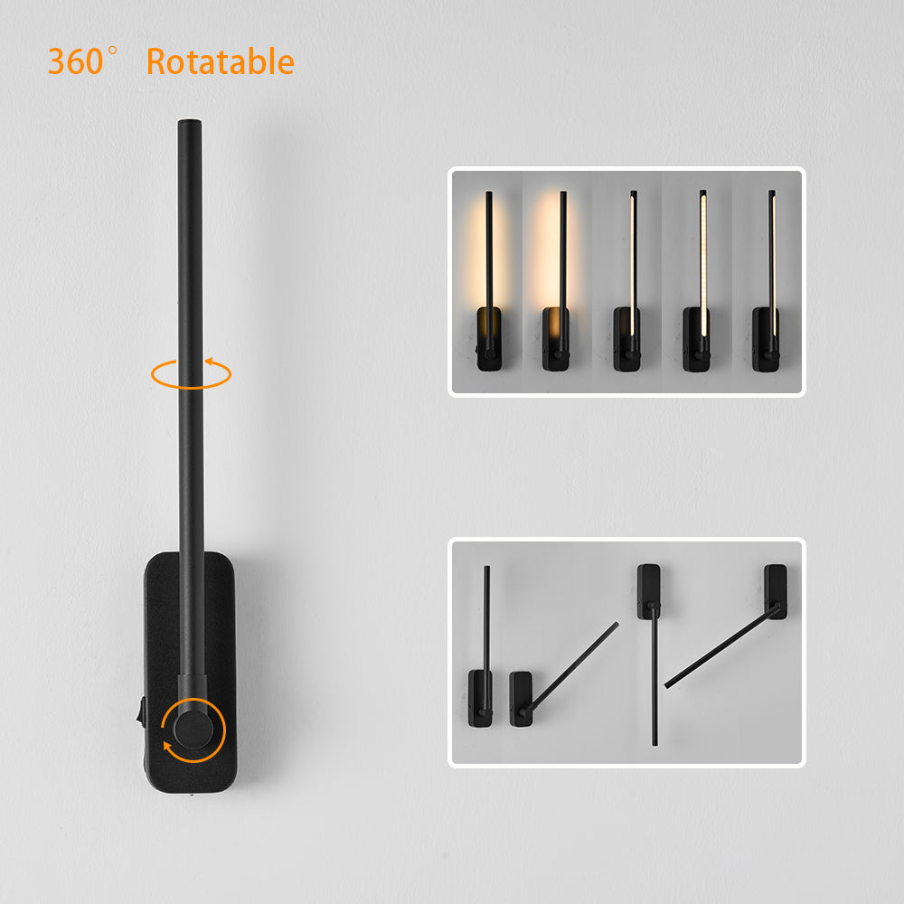 2-Pack Modern Wall Sconces with Dimmable 3-Color Lighting