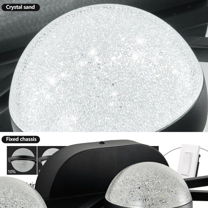 Bathroom Vanity Light, LED 3 Bulb Crystal Sand Acrylic Shades, Wall Mounted Decorative Lighting Fixture, Suitable for Bathroom Vanity Mirror (Black)