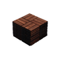 Acacia Wood Interlocking Deck Tiles Checker Pattern, 10PCS 12" x 12" Square Brown Acacia Hardwood Outdoor Flooring for Patio, Bancony, Pool Side