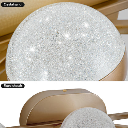 Bathroom Vanity Light, LED 3 Bulb Crystal Sand Acrylic Shades, Wall Mounted Decorative Lighting Fixture, Suitable for Bathroom Vanity Mirror (Champagne Gold)
