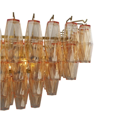 Modern Chandeliers for Dining Room, 54" Large Rectangle Gold Kitchen Chandelier Over Table, 12-Light with Smoke Glass Ceiling Lights, Farmhouse Pendant Lighting Fixture for Living Room Bedroom