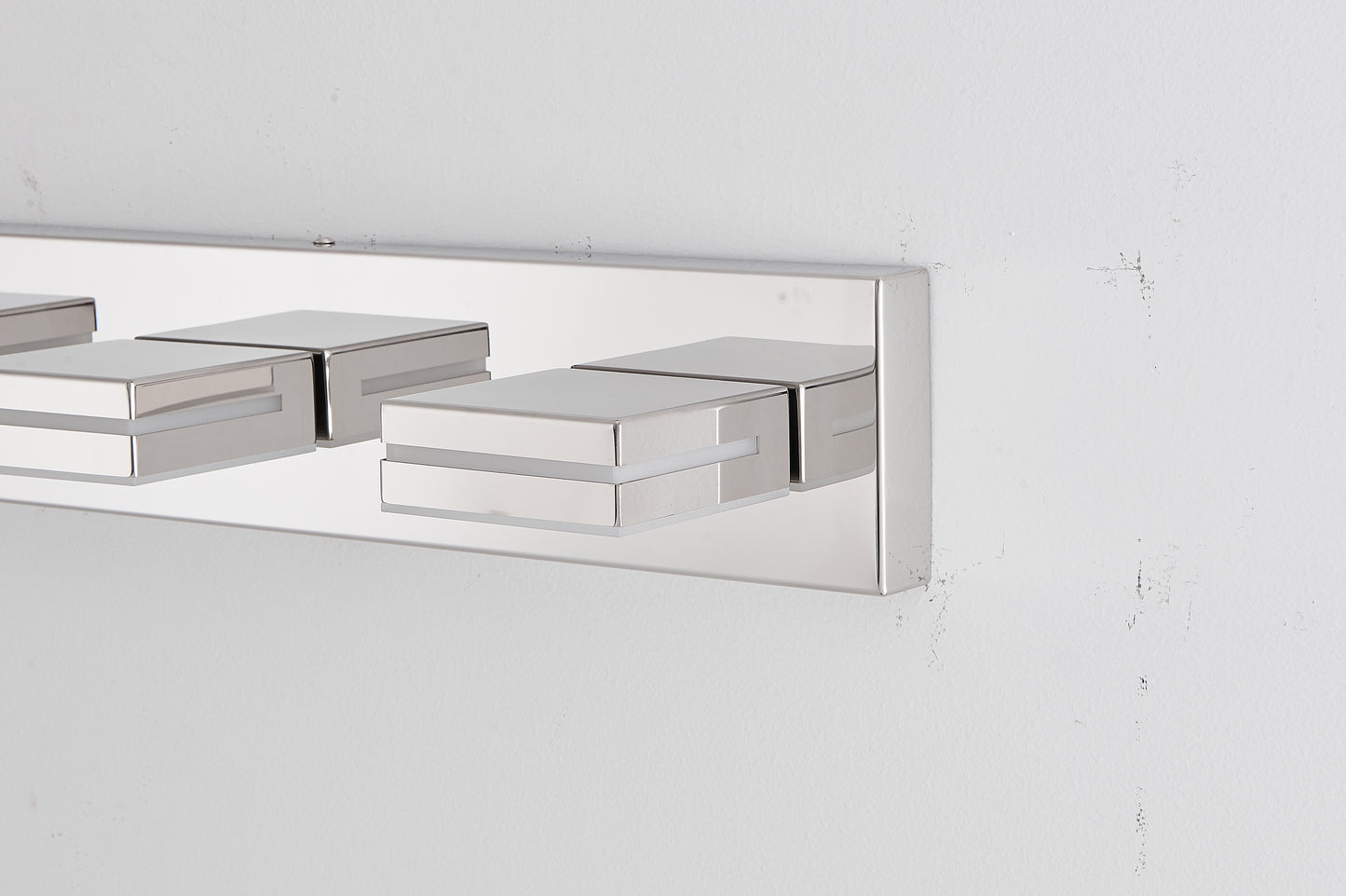 Modern Chrome LED Vanity Light, 4-Lights Wall Sconce for Bathroom and Mirror, Sleek Minimalist Design, Energy-Efficient, Easy to Install