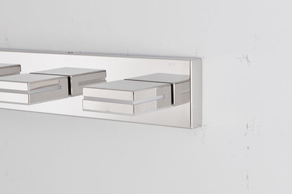Modern Chrome LED Vanity Light, 4-Lights Wall Sconce for Bathroom and Mirror, Sleek Minimalist Design, Energy-Efficient, Easy to Install