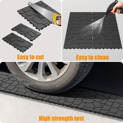 New Stone texture 12" Patio Deck Tiles, DIY Module Interlocking Decking Tiles Floor Tile,Easy and Quick Installation Court Tiles for Porch Poolside Balcony Backyard 44pcs DARK GRAY