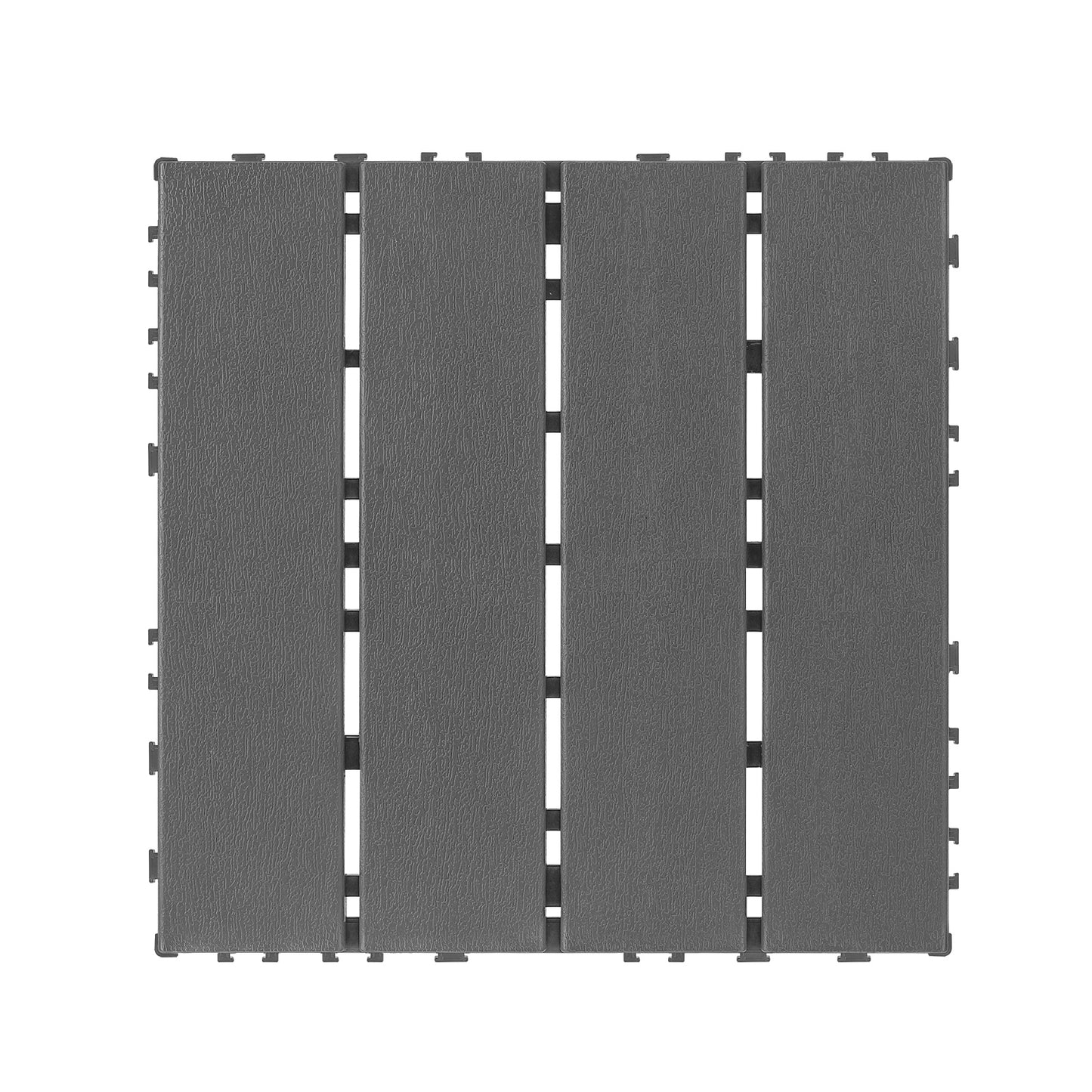 Plastic interlocking decking tiles, 44 packs of terrace decking tiles, 12 inches x 12 inches waterproof for all-weather use, backyard pool decking tiles, dark gray