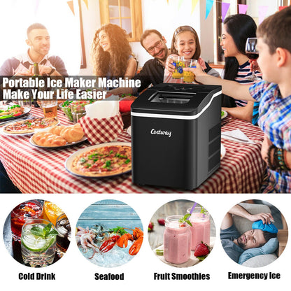 Portable Countertop Ice Maker Machine with Scoop-Black