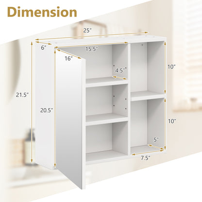 Bathroom Medicine Cabinet with Single Mirror Door-White