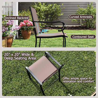 Outdoor Counter Height Bar Stools Set of 2 with Breathable Mesh Fabric