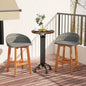 Outdoor Faux Rattan Bar Chairs Set of 2 with Ergonomic Backrests and Footrests-Gray