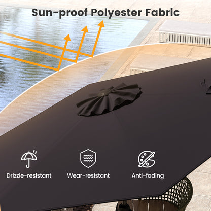 7.5 feet Outdoor Patio Heavy Duty Market Umbrella with Push Button Tilt-Black