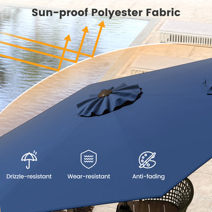 7.5 feet Outdoor Patio Heavy Duty Market Umbrella with Push Button Tilt-Navy