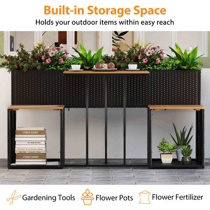 Patio Furniture Set with Raised Garden Bed for Porch and Yard