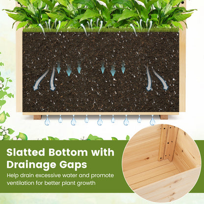 Raised Garden Bed Wooden Elevated Planter Box with Hanging Roof-S