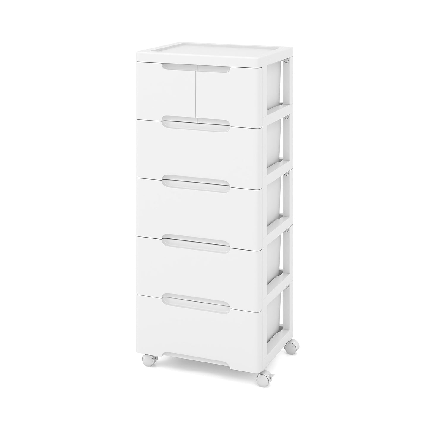 Rolling Storage Cabinet with Universal Wheels and 5/6/7 Drawers-6-Drawer