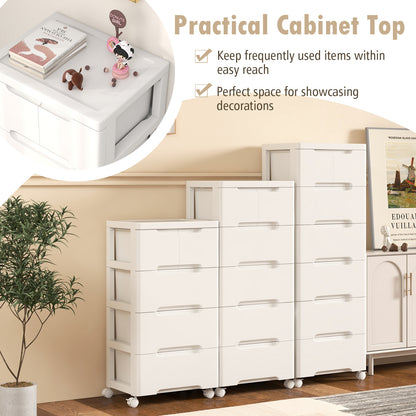 Rolling Storage Cabinet with Universal Wheels and 5/6/7 Drawers-6-Drawer